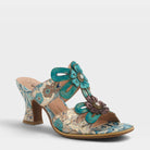 L'Artiste Alania sandals in Turquoise Multi, front view