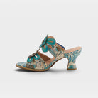 L'Artiste Alania sandals in Turquoise Multi, side view