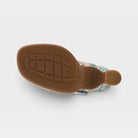 L'Artiste Alania sandals in Turquoise Multi, outsole view
