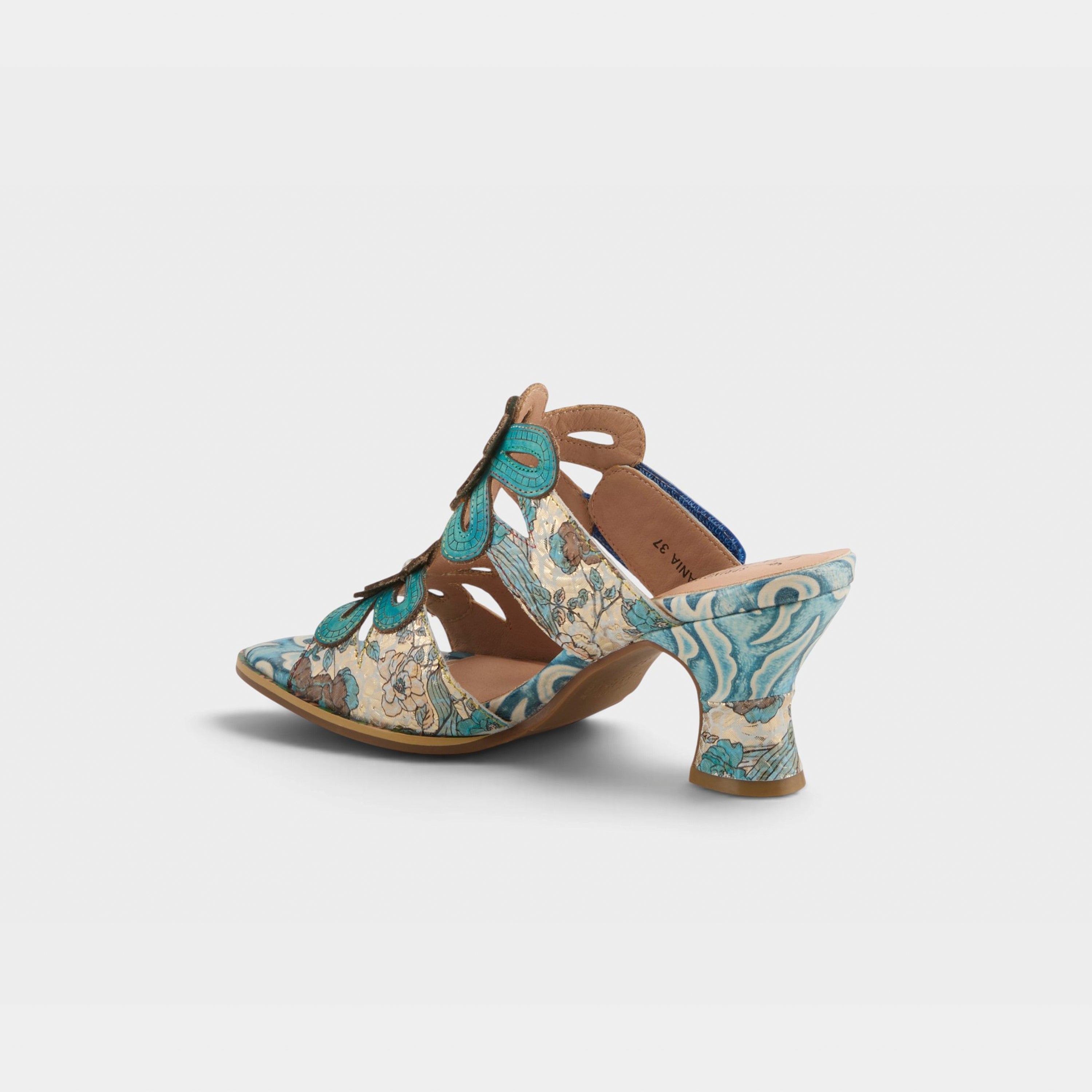 L'Artiste Alania sandals in Turquoise Multi, alternate angle view