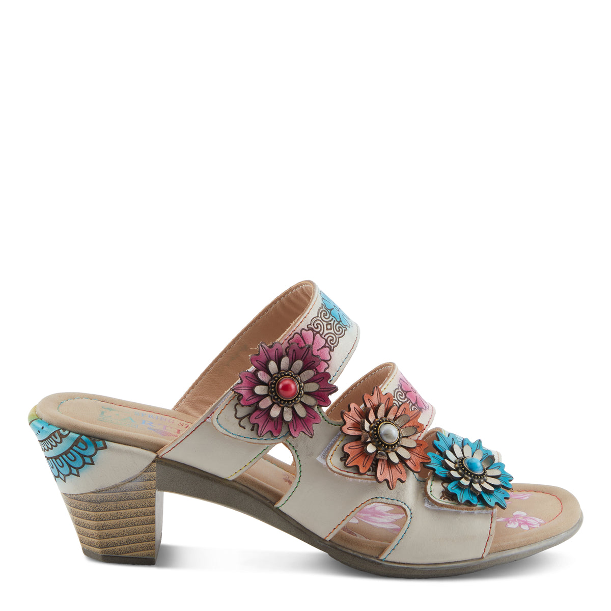 L'Artiste L'ARTISTE ALEXI SANDALS sandal in grey multi with handcrafted leather design