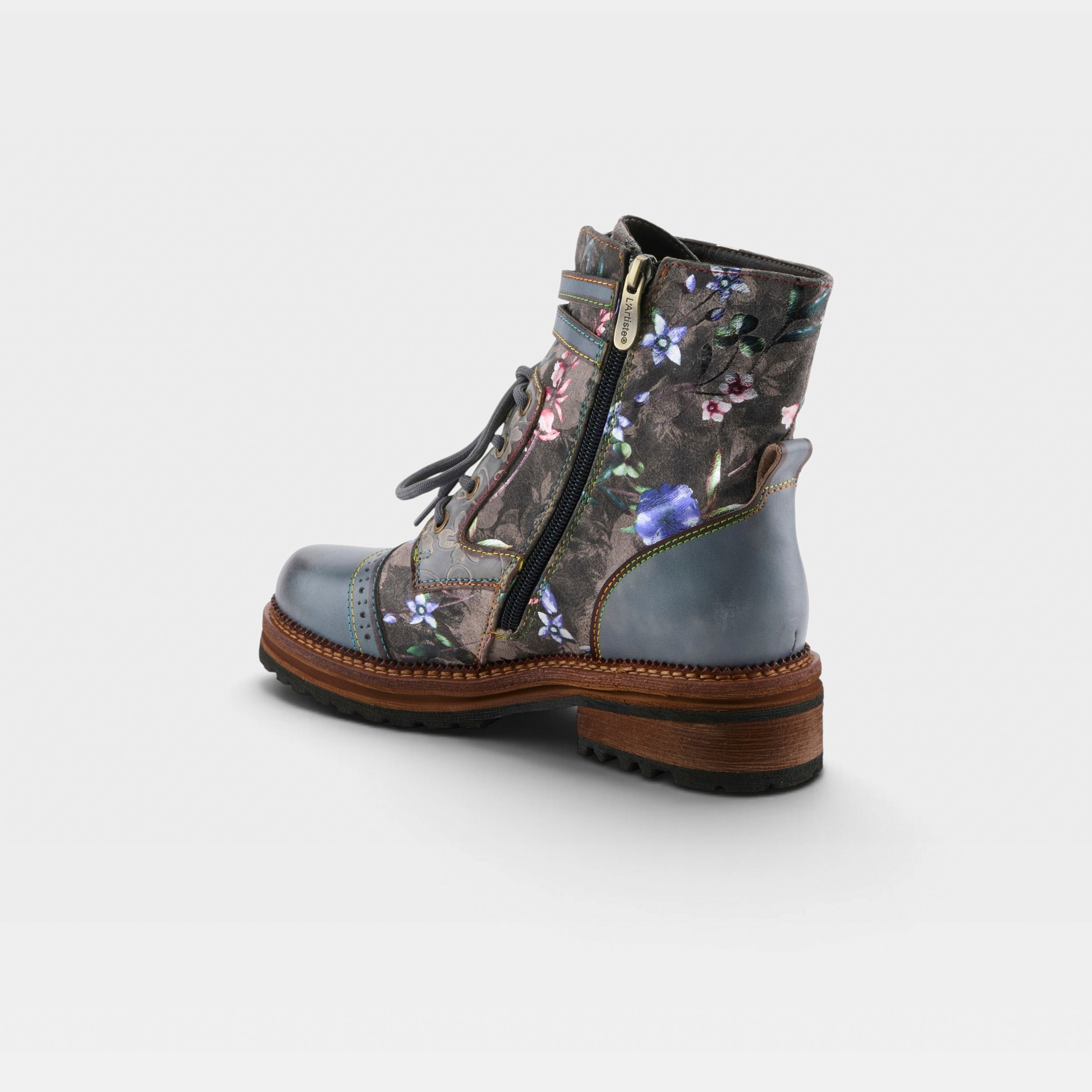 L'Artiste Alltheway booties in Blue Multi, alternate angle view