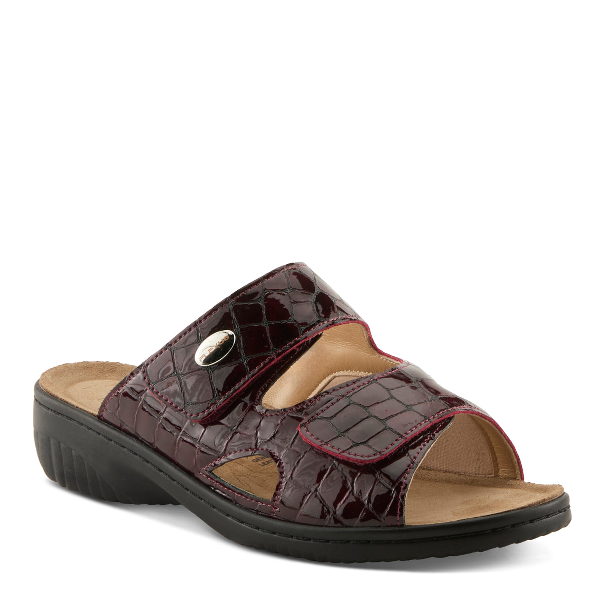 Flexus FLEXUS ALMERIA SLIDE SANDAL sandal in bordeaux patent with flexible sole