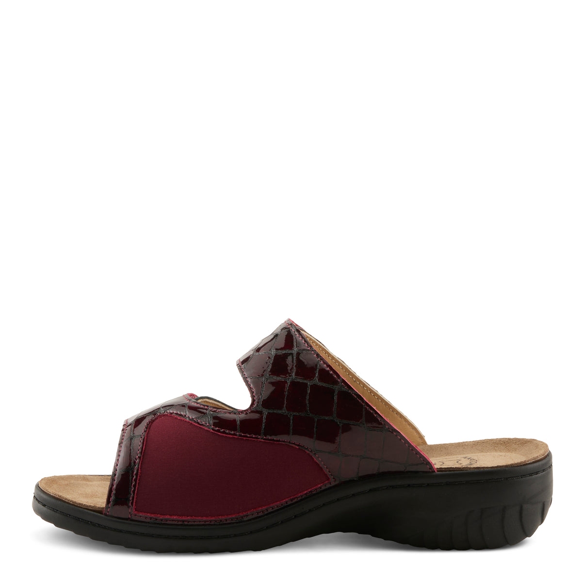 Flexus FLEXUS ALMERIA SLIDE SANDAL sandal in bordeaux patent with flexible sole