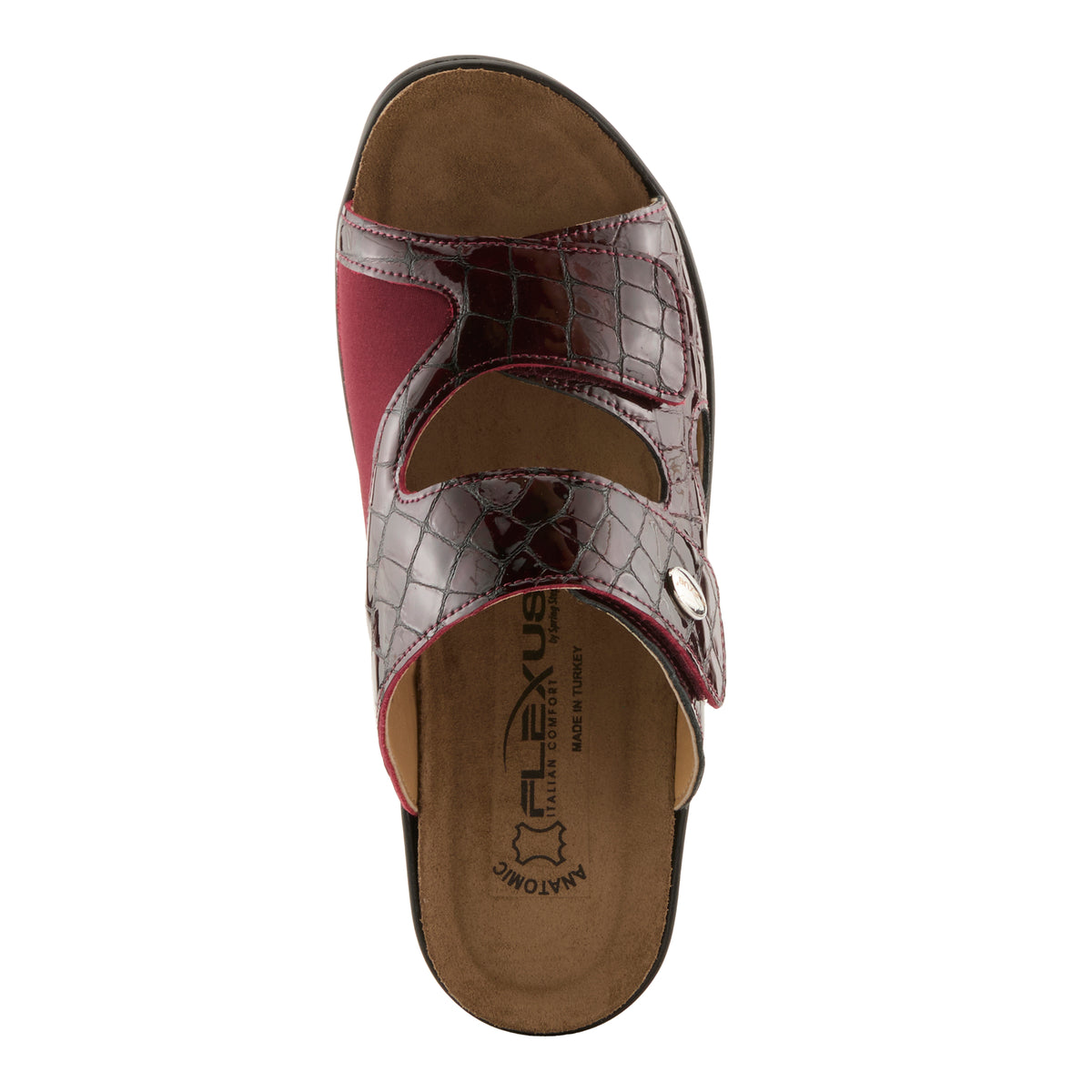 Flexus FLEXUS ALMERIA SLIDE SANDAL sandal in bordeaux patent with flexible sole