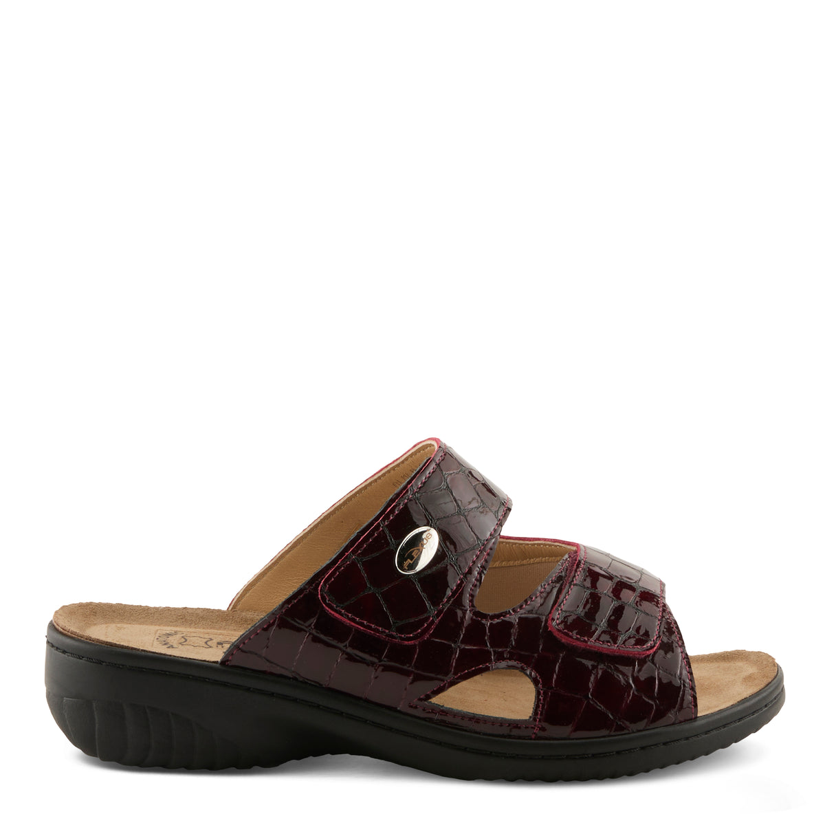 Flexus FLEXUS ALMERIA SLIDE SANDAL sandal in bordeaux patent with flexible sole