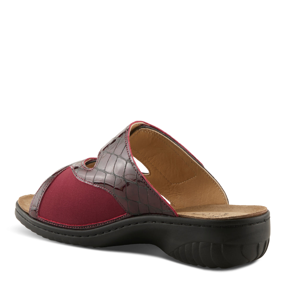 Flexus FLEXUS ALMERIA SLIDE SANDAL sandal in bordeaux patent with flexible sole