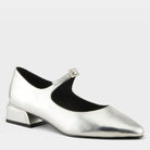 Azura Aluminate women's shoe in silver with leather upper and buckle detail