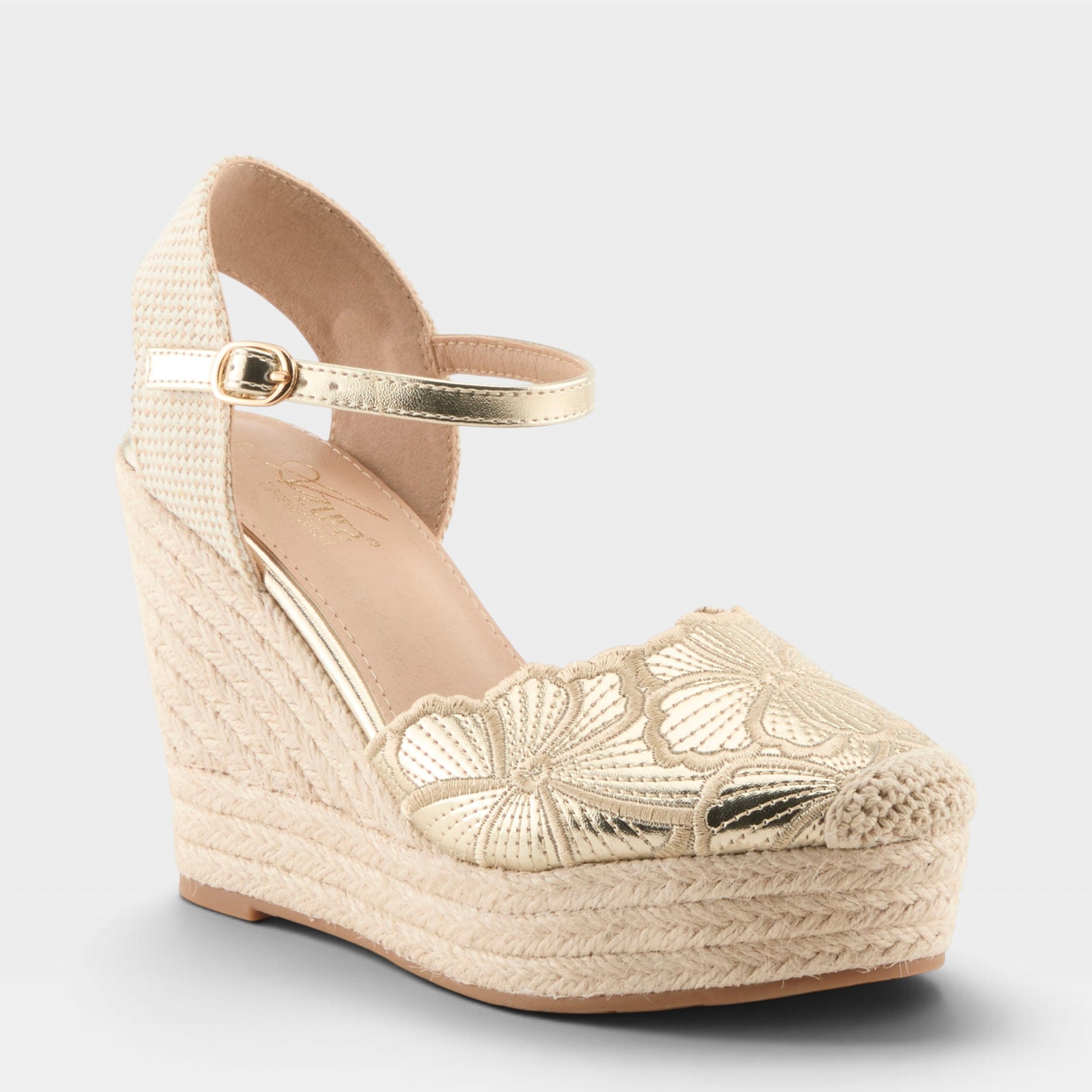 Azura Amelia Gold Multi Espadrille