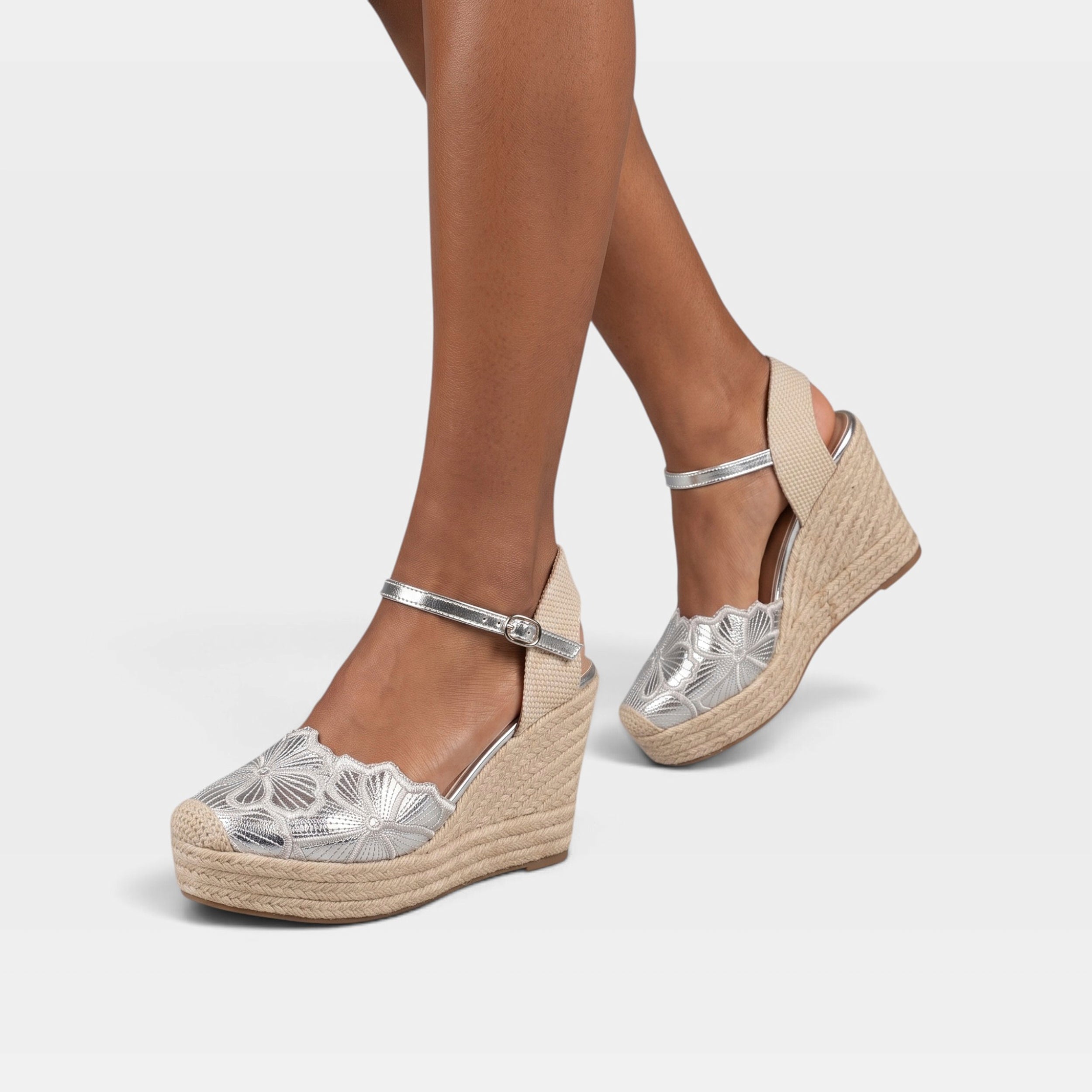 Azura Amelia Silver Multi Espadrille