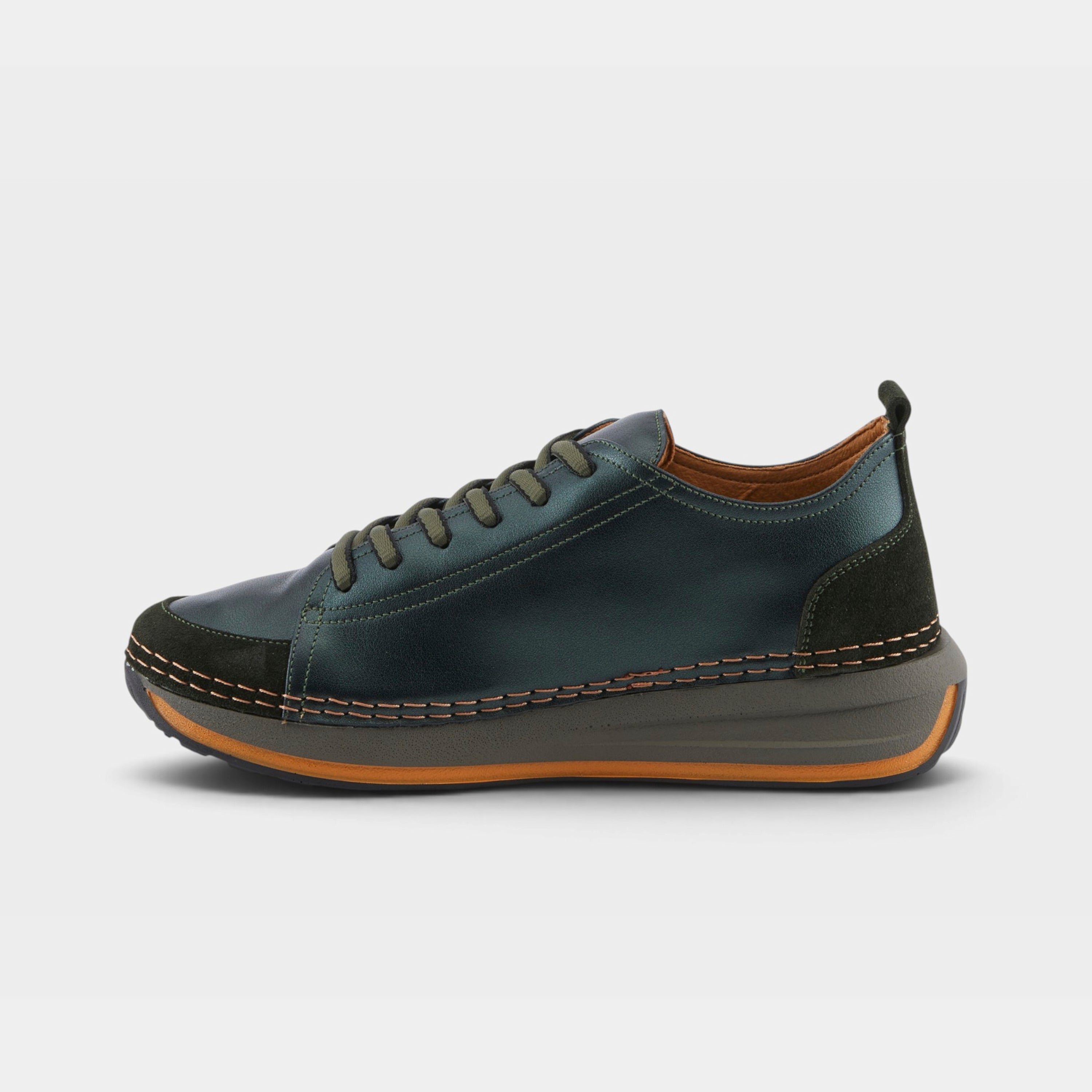 Spring Step Angolan Dark Green Metallic Sneaker