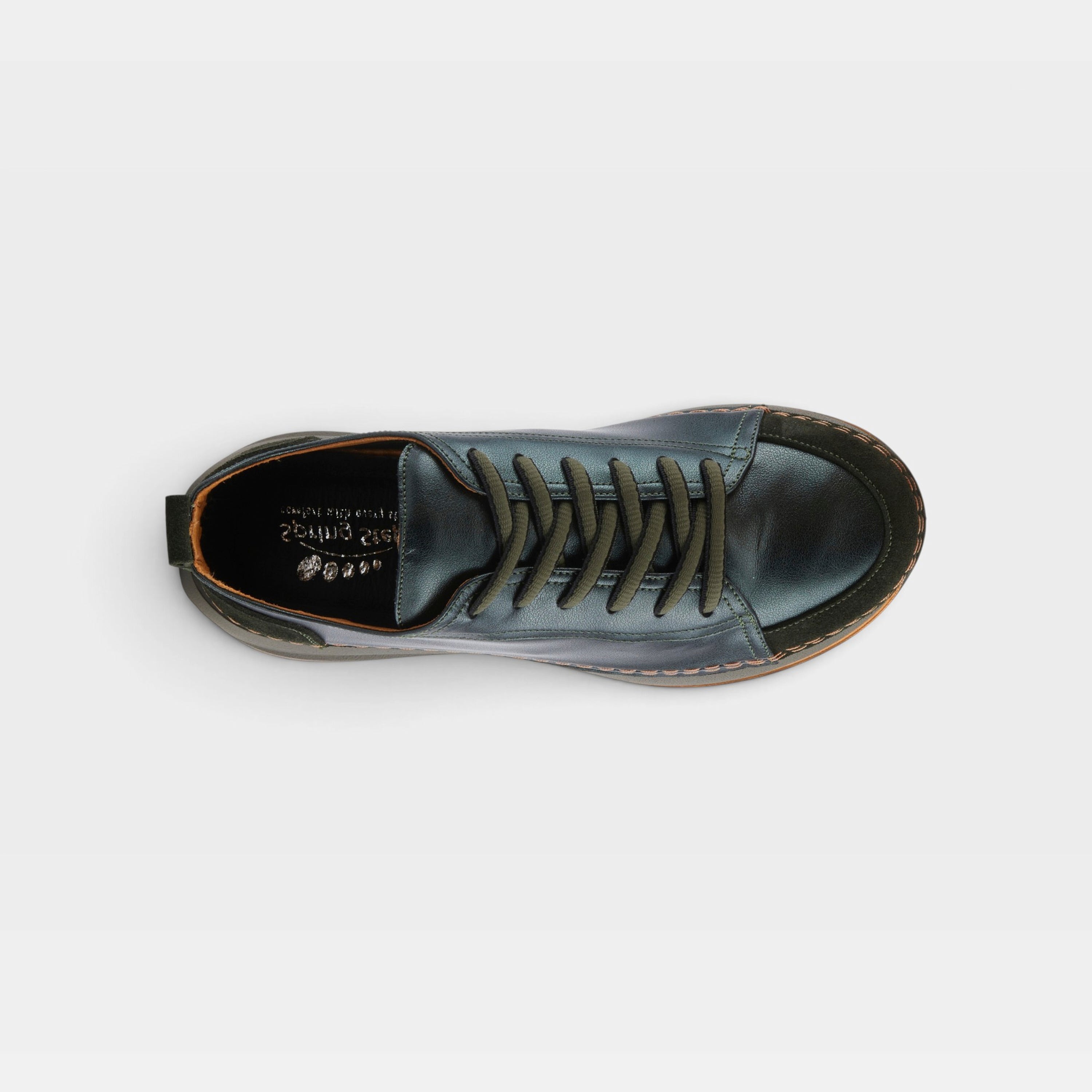 Spring Step Angolan Dark Green Metallic Sneaker