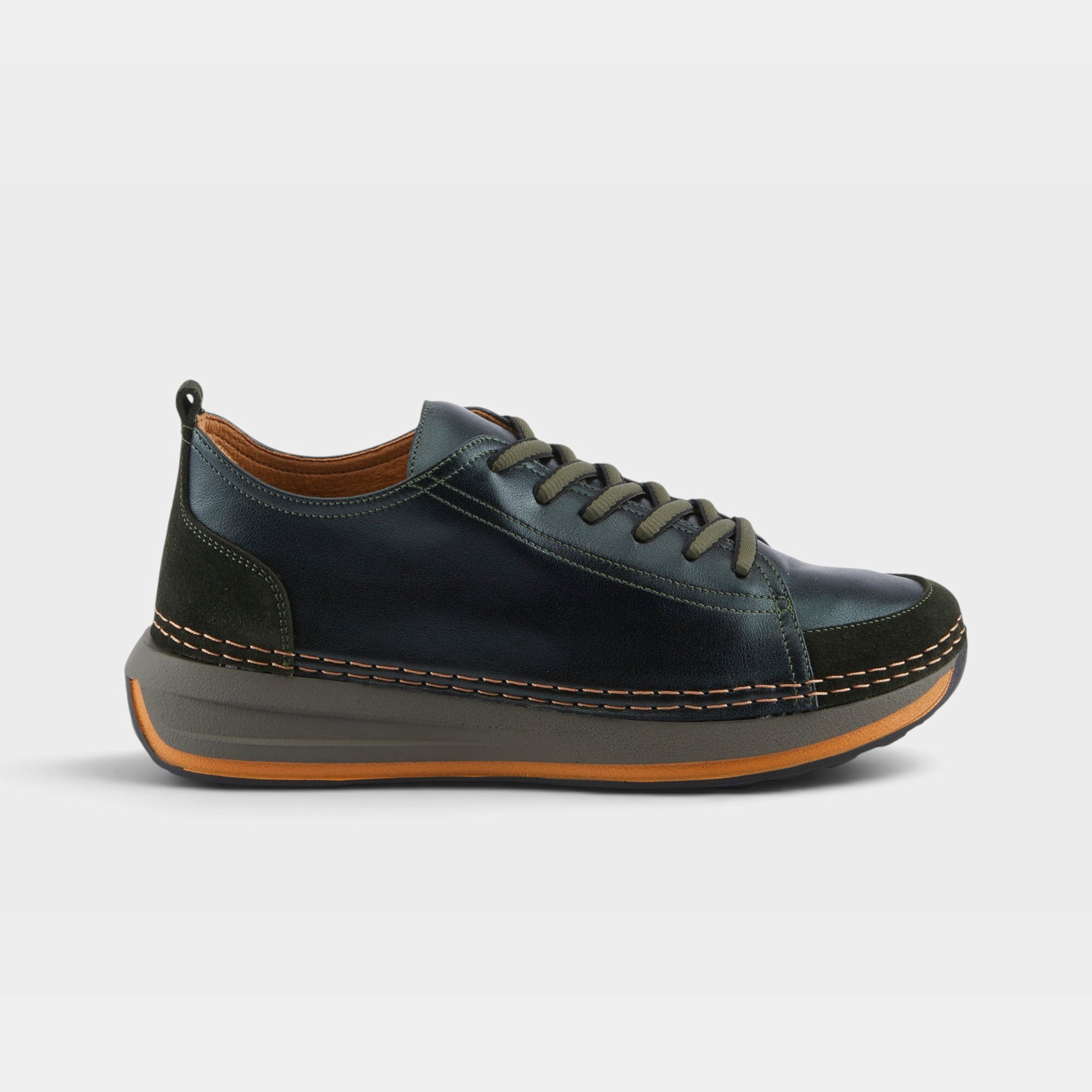 Spring Step Angolan Dark Green Metallic Sneaker