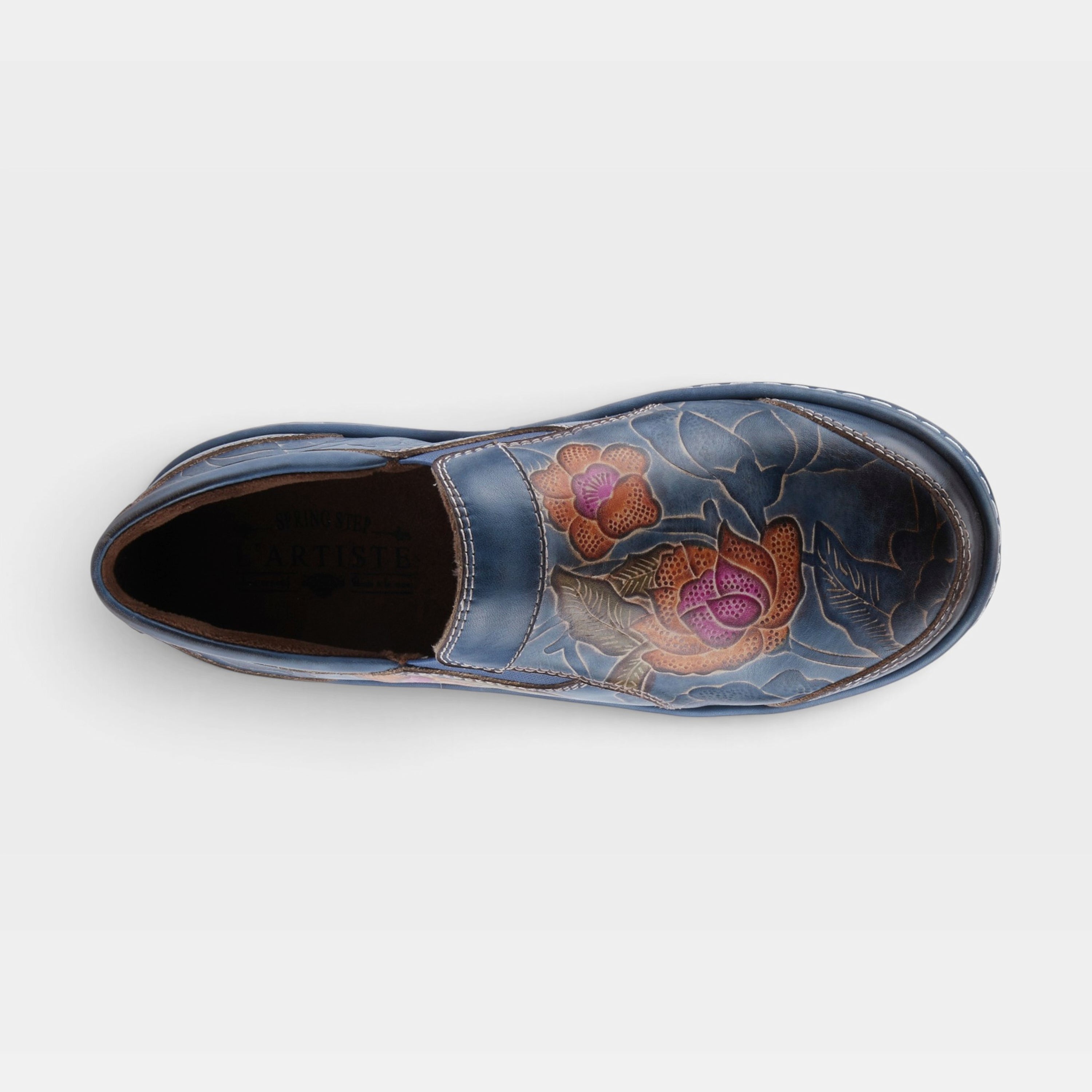 L'Artiste Annawan shoes in Blue Multi, top view