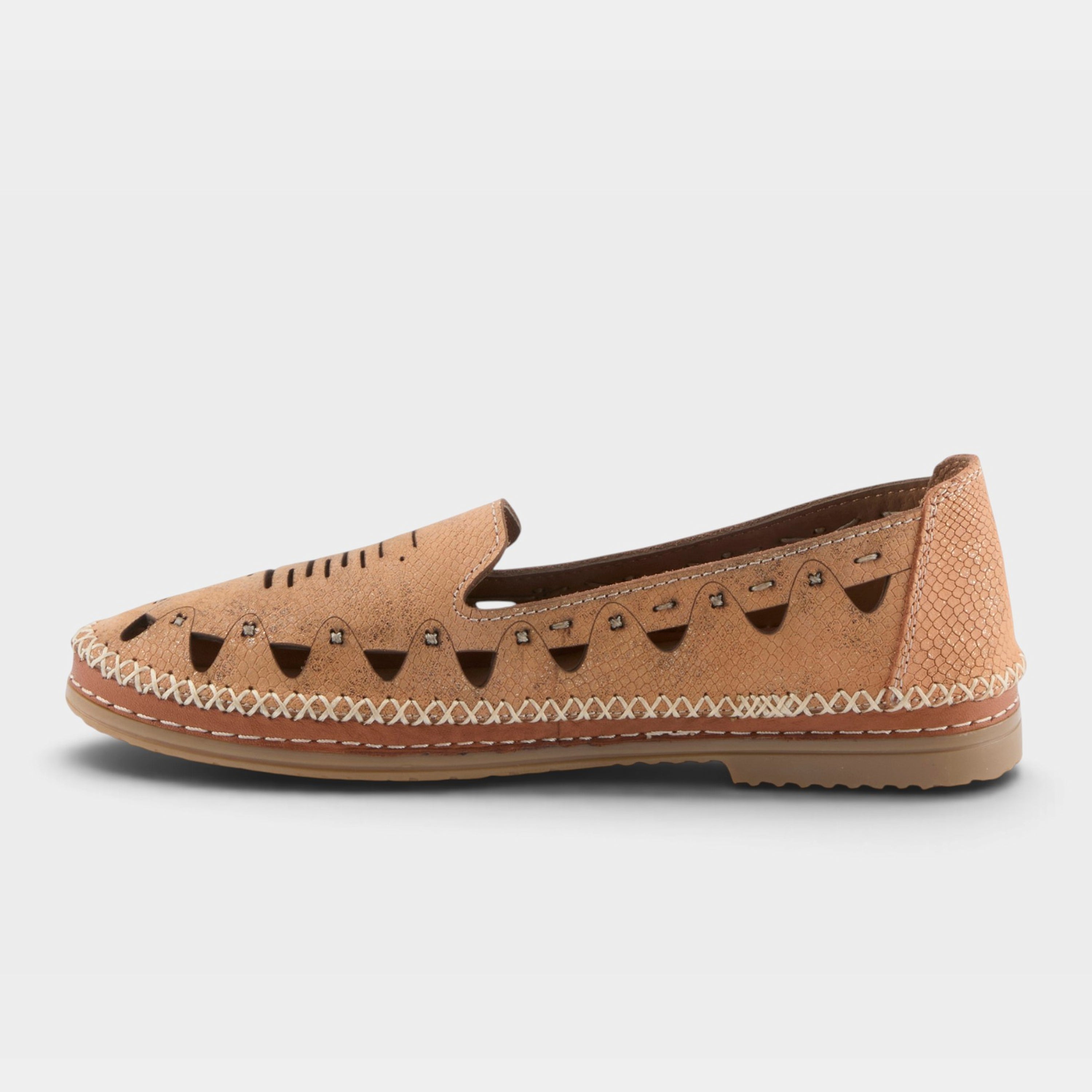 Spring Step Anoura Peach Croco Loafer