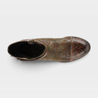 L'Artiste Antilles boots in Olive Green, top view