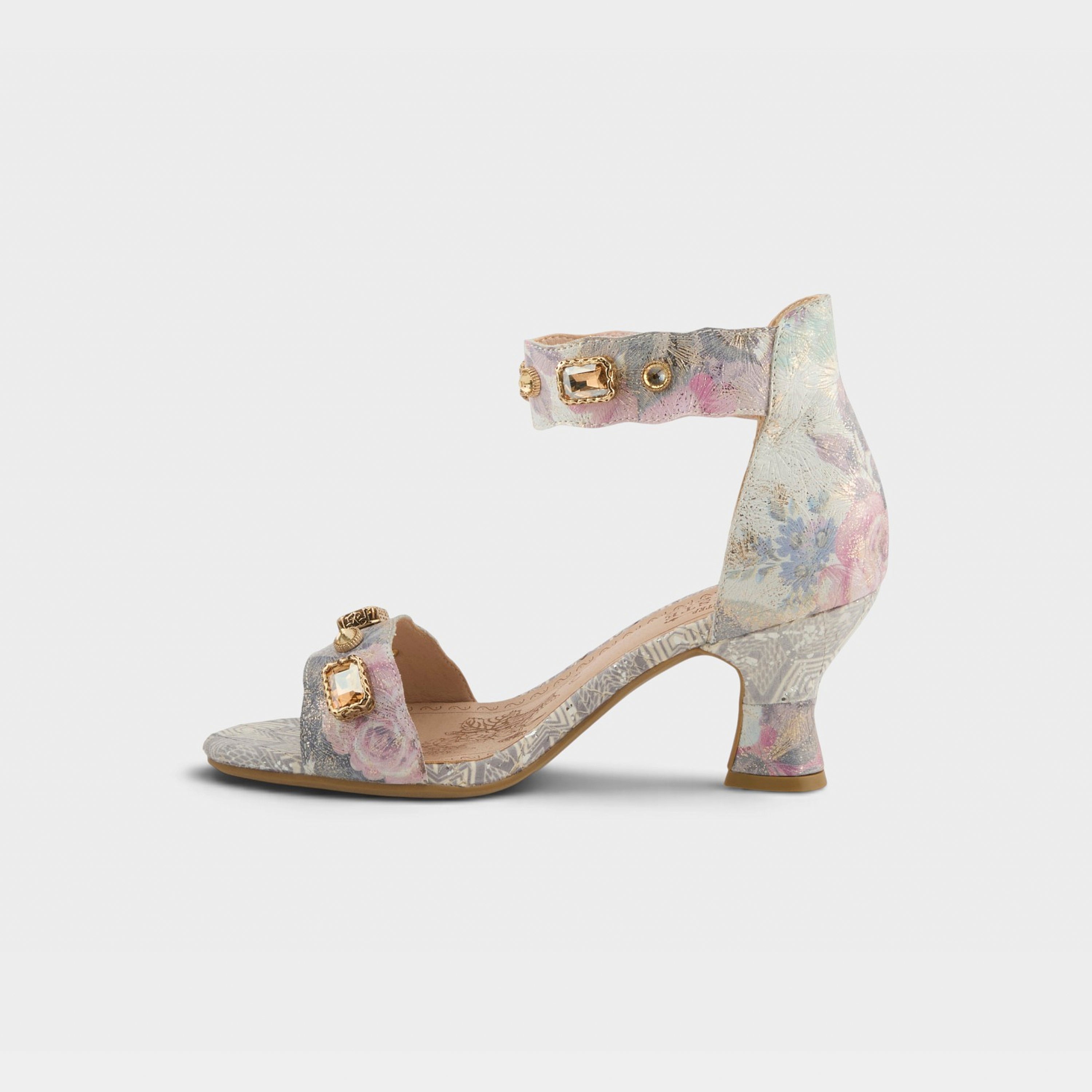 L'Artiste Aquavelva sandals in Pink Multi, side view
