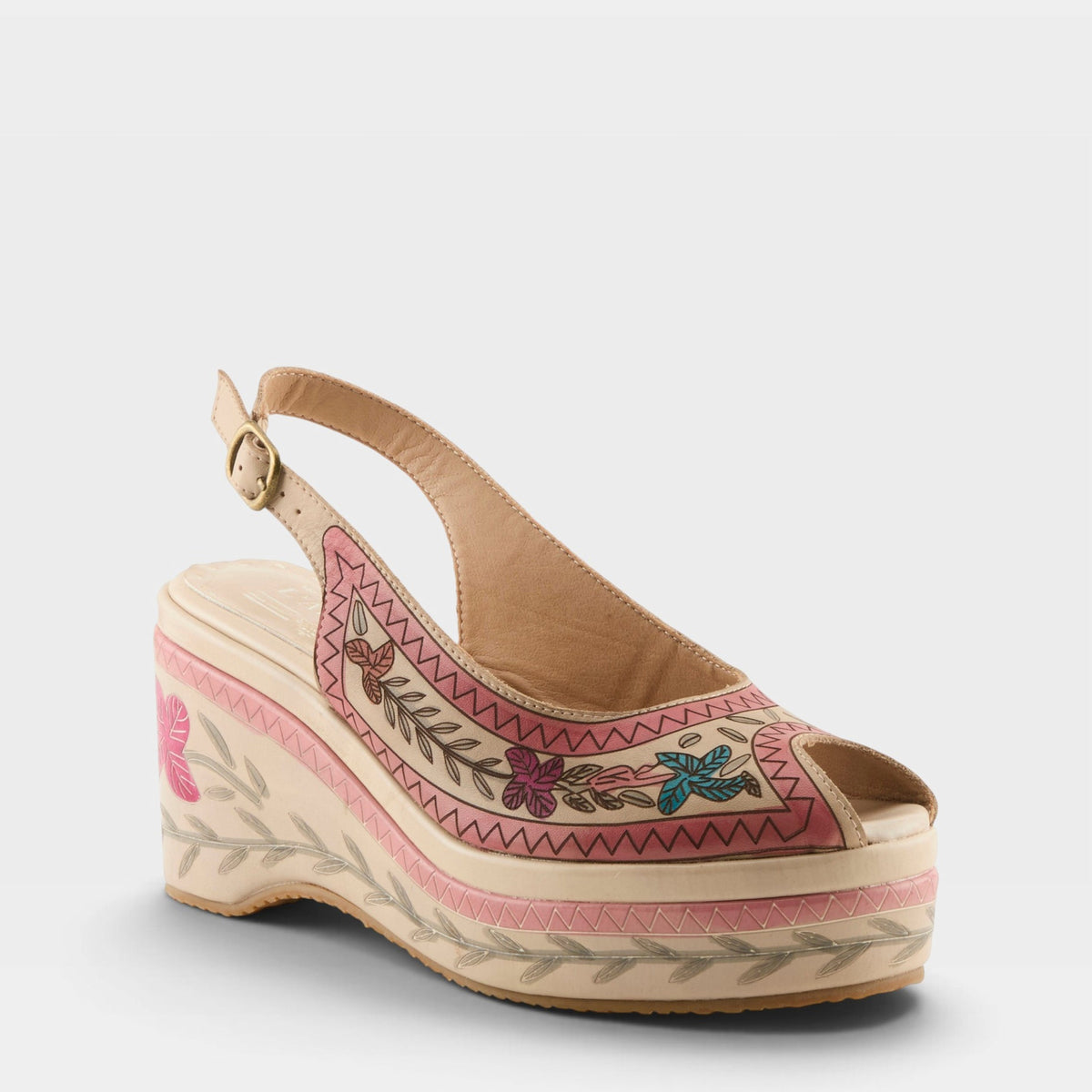 L'Artiste ARTDEVIVRE SANDAL in BEIGE MULTI, front view