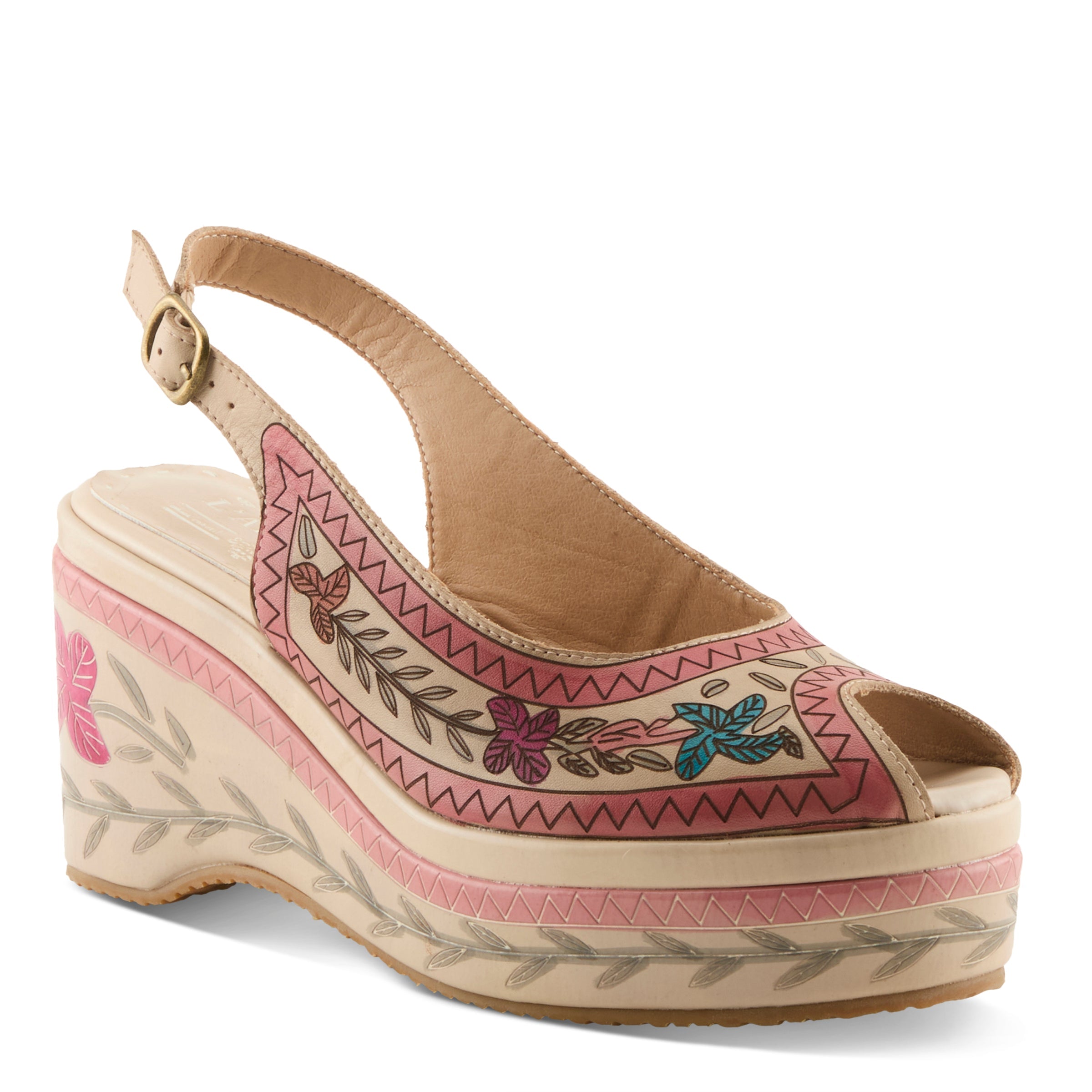 L'Artiste Artdevivre Wedge Heel Sandals by Spring Step Shoes