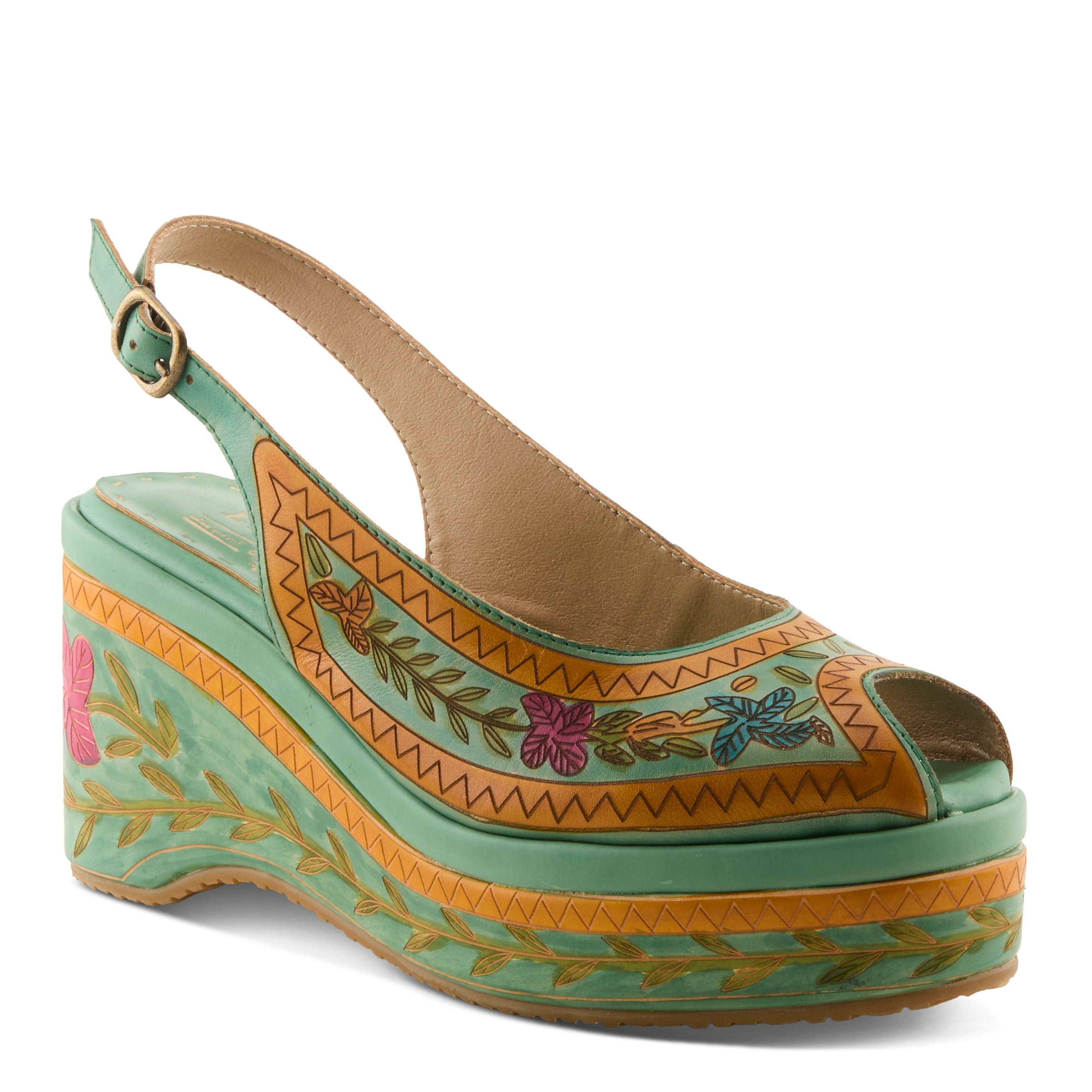 L'Artiste Artdevivre Wedge Heel Sandals by Spring Step Shoes