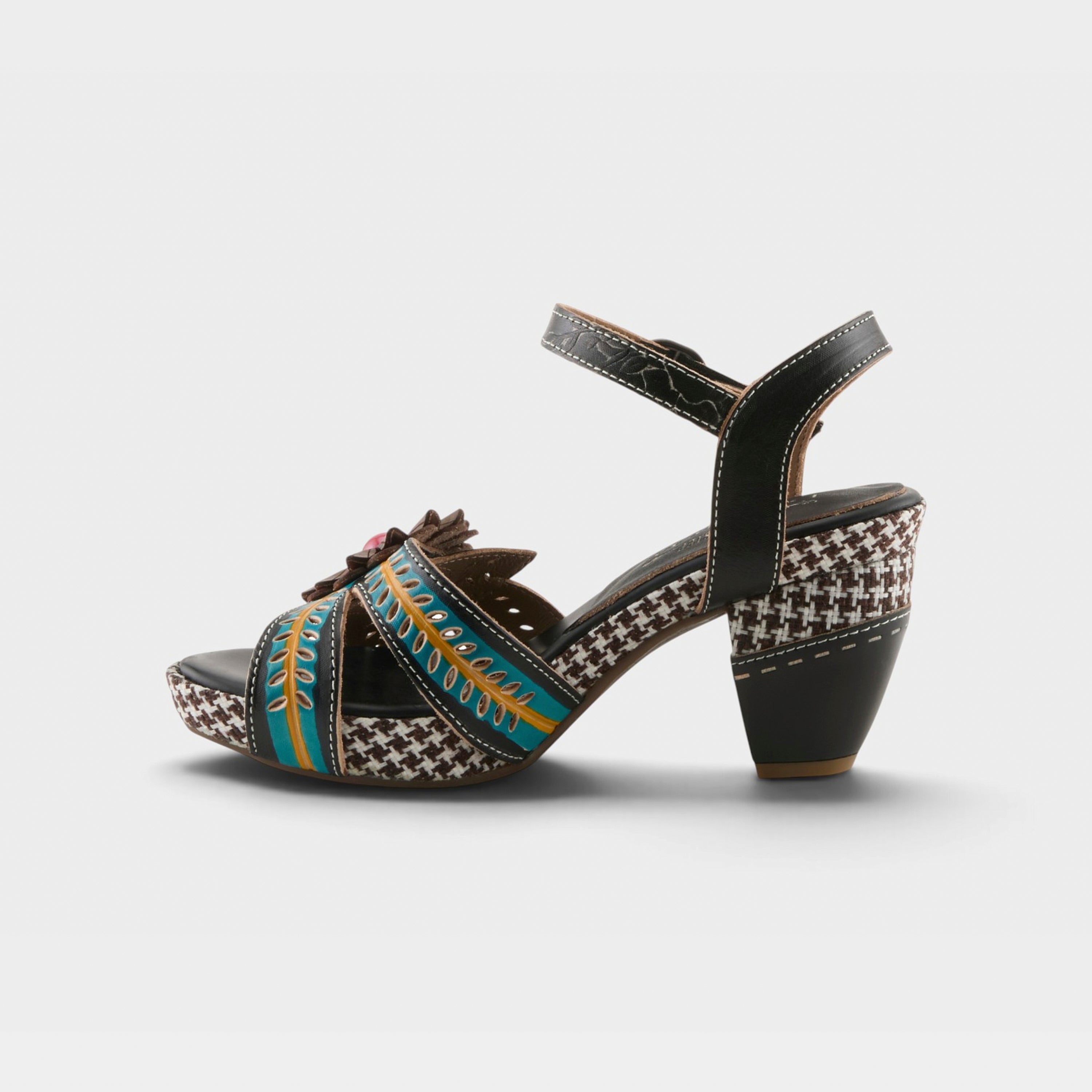 L'Artiste Astarr sandals in Black Multi, side view