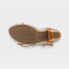 L'Artiste Astarr sandals in Camel Multi, outsole view