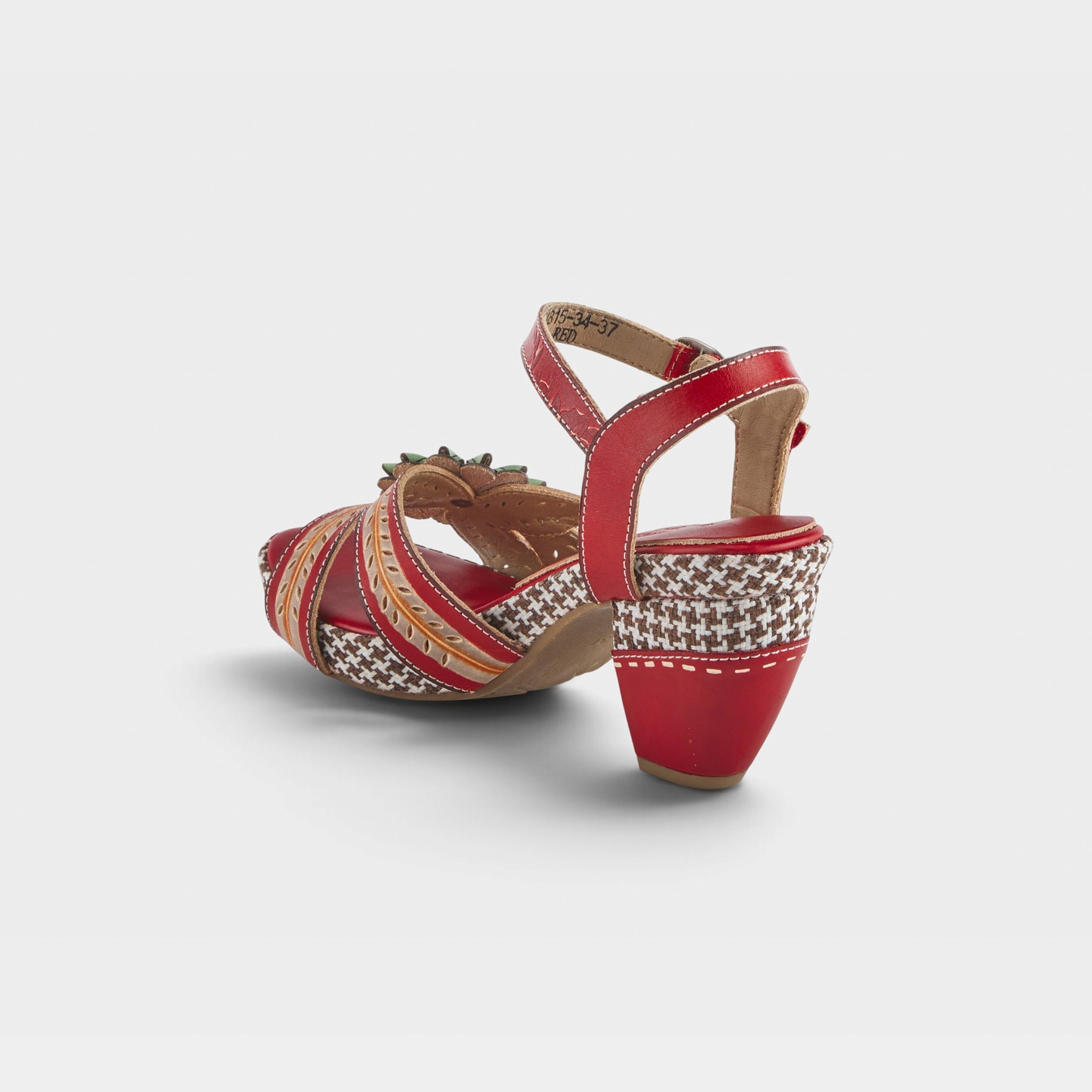 L'Artiste Astarr sandals in Red Multi, alternate angle view