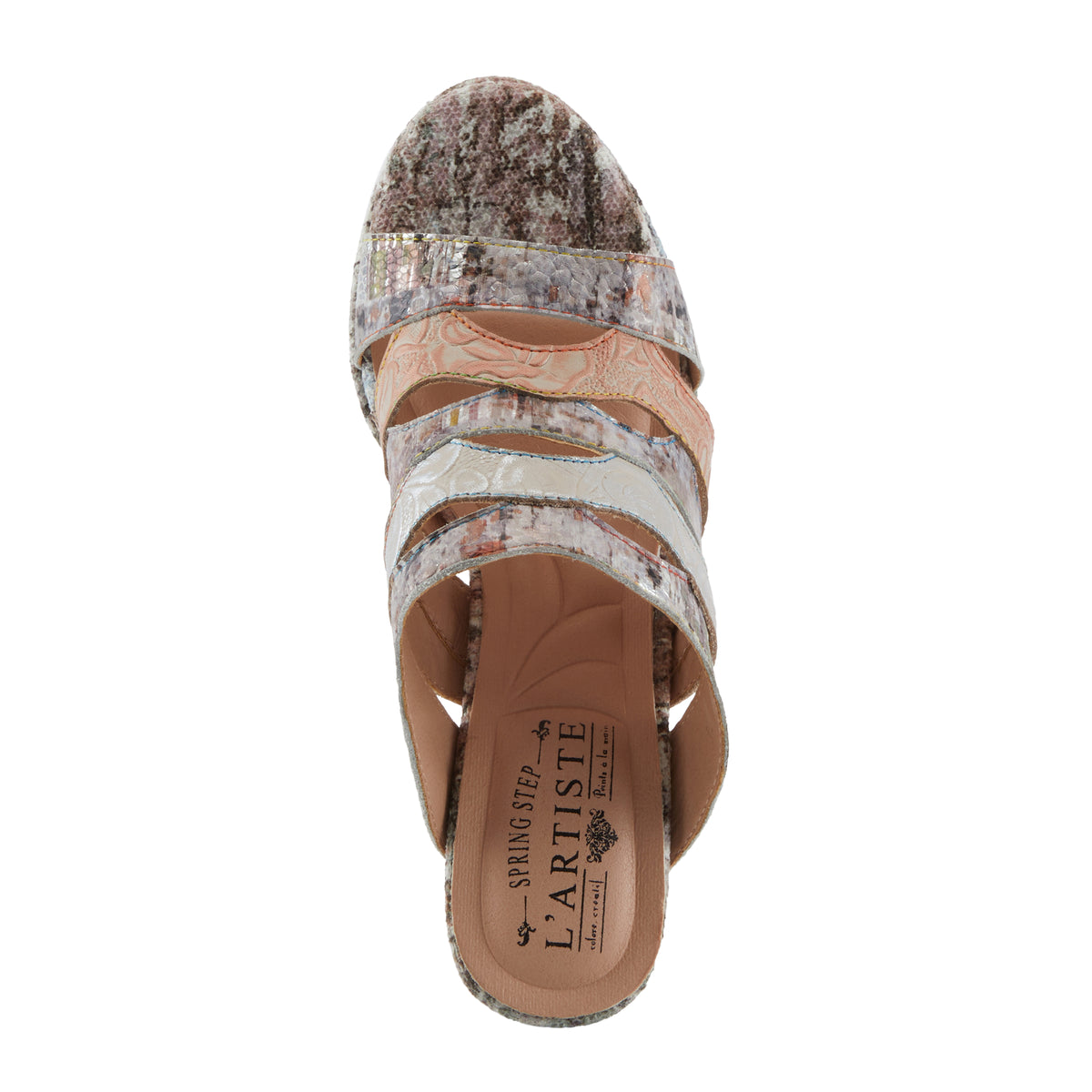 L'Artiste L'ARTISTE AURIELLE SANDALS sandal in bone multi with handcrafted leather design