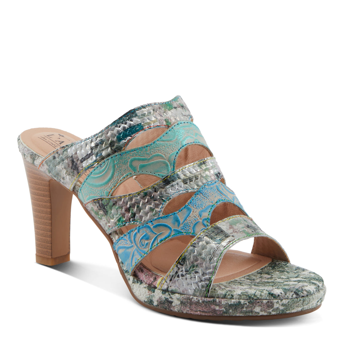 L'Artiste L'ARTISTE AURIELLE SANDALS sandal in bone multi with handcrafted leather design