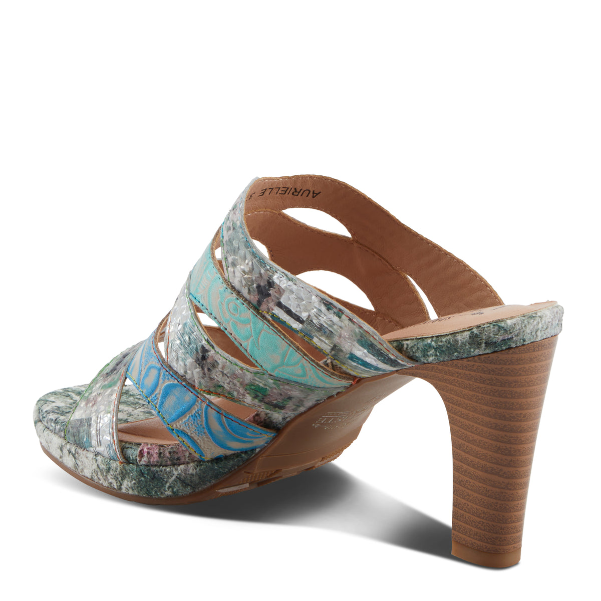L'Artiste L'ARTISTE AURIELLE SANDALS sandal in mint green multi with handcrafted leather design