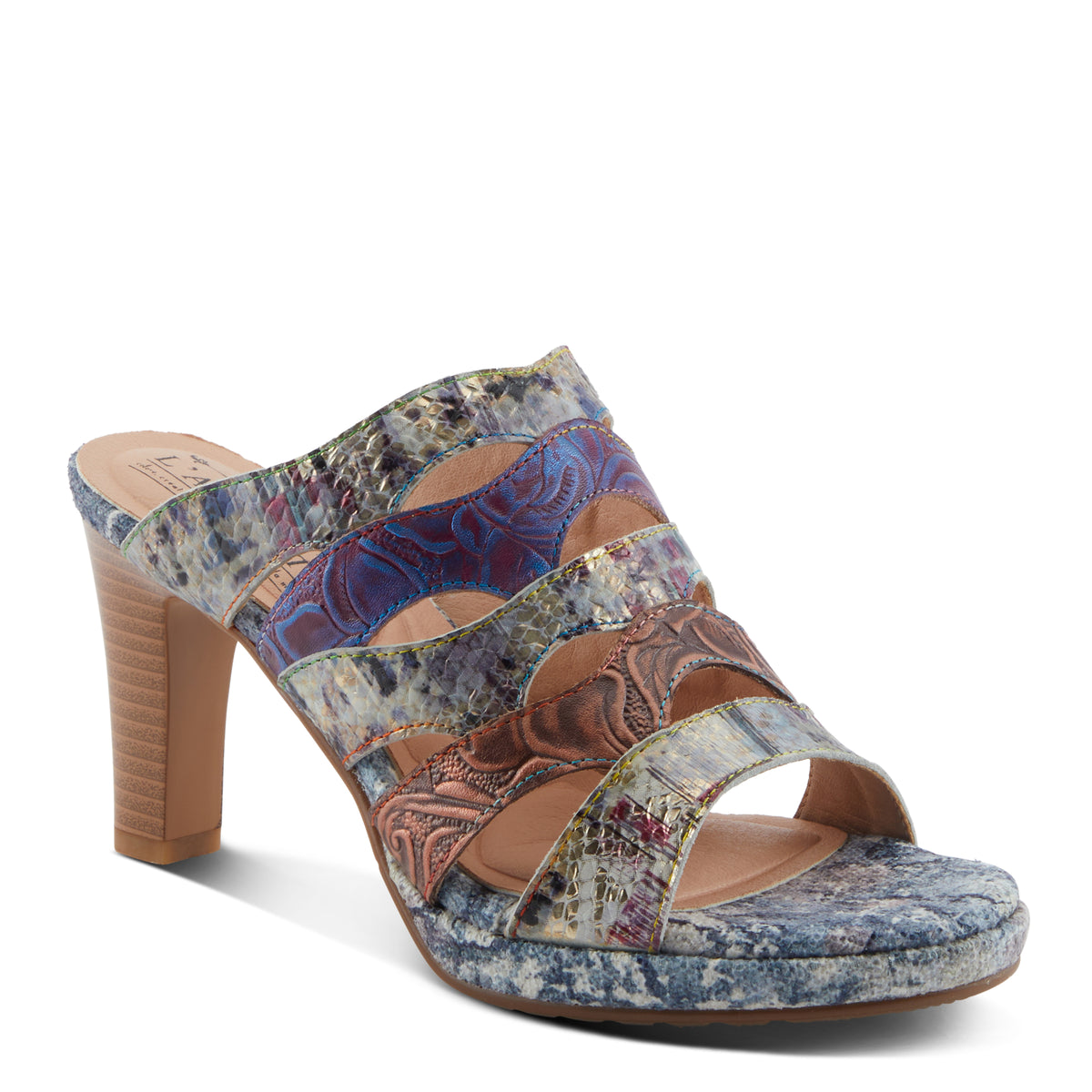 L'Artiste L'ARTISTE AURIELLE SANDALS sandal in mint green multi with handcrafted leather design
