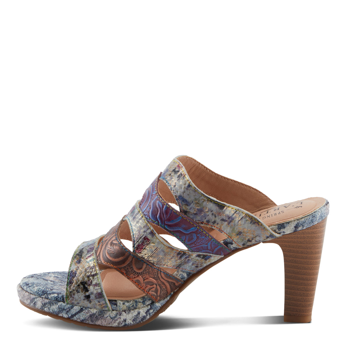 L'Artiste L'ARTISTE AURIELLE SANDALS sandal in mint green multi with handcrafted leather design