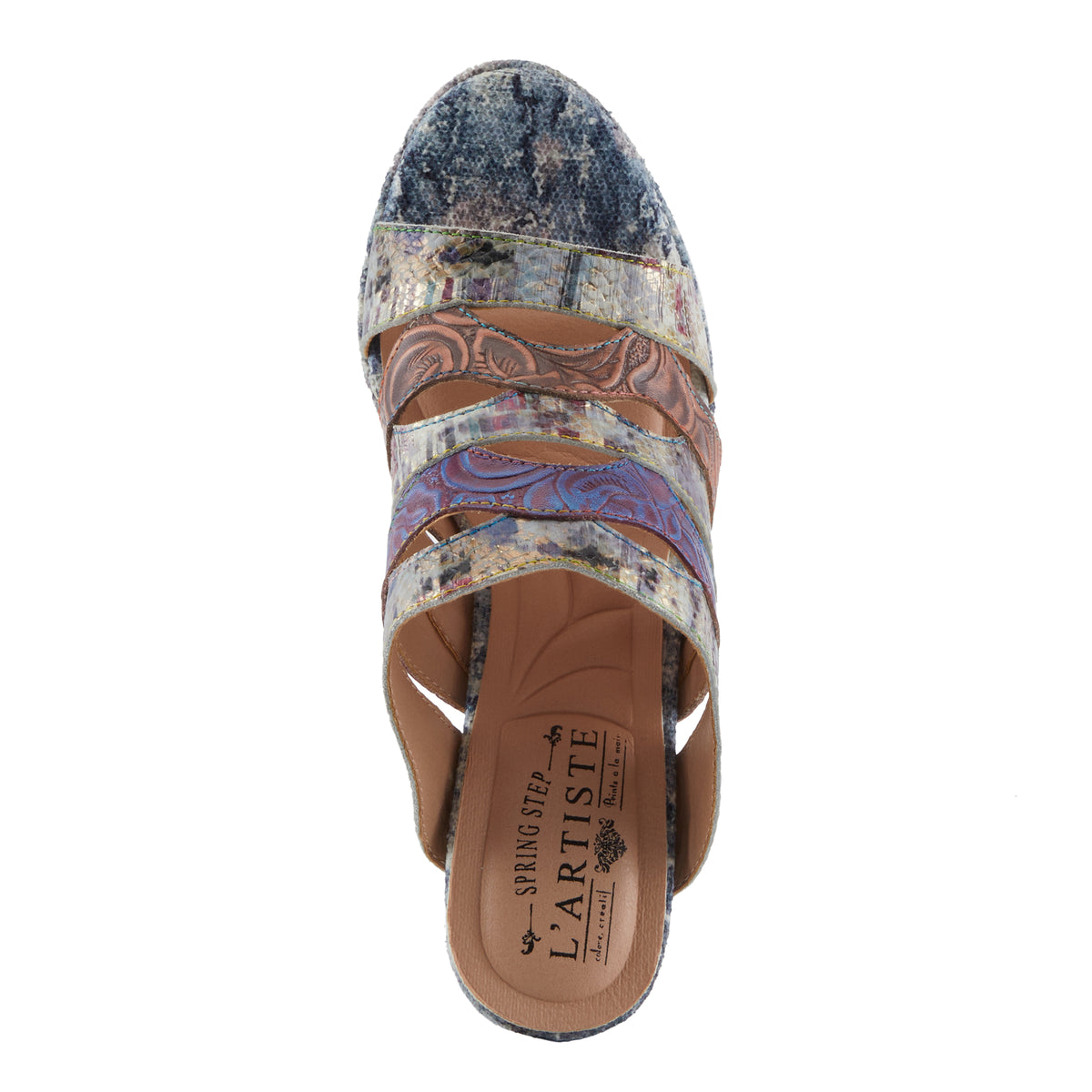 L'Artiste L'ARTISTE AURIELLE SANDALS sandal in mint green multi with handcrafted leather design