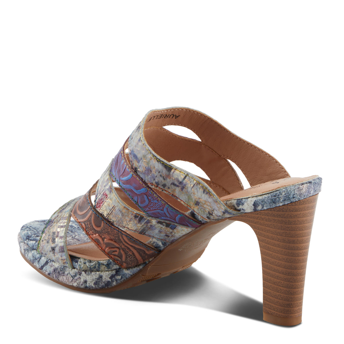 L'Artiste L'ARTISTE AURIELLE SANDALS sandal in purple multi with handcrafted leather design