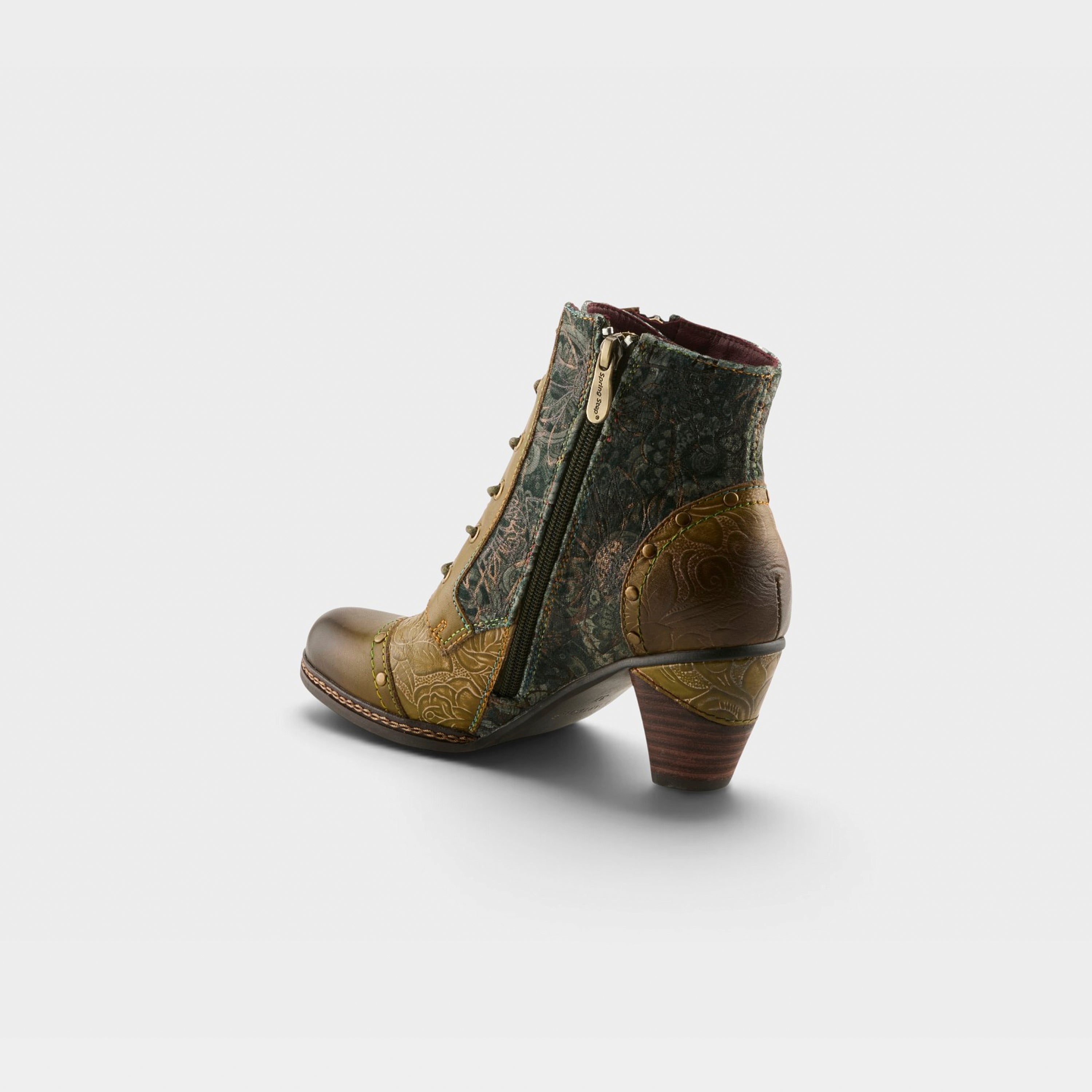 L'Artiste Avyanna boots in Olive Multi, alternate angle view