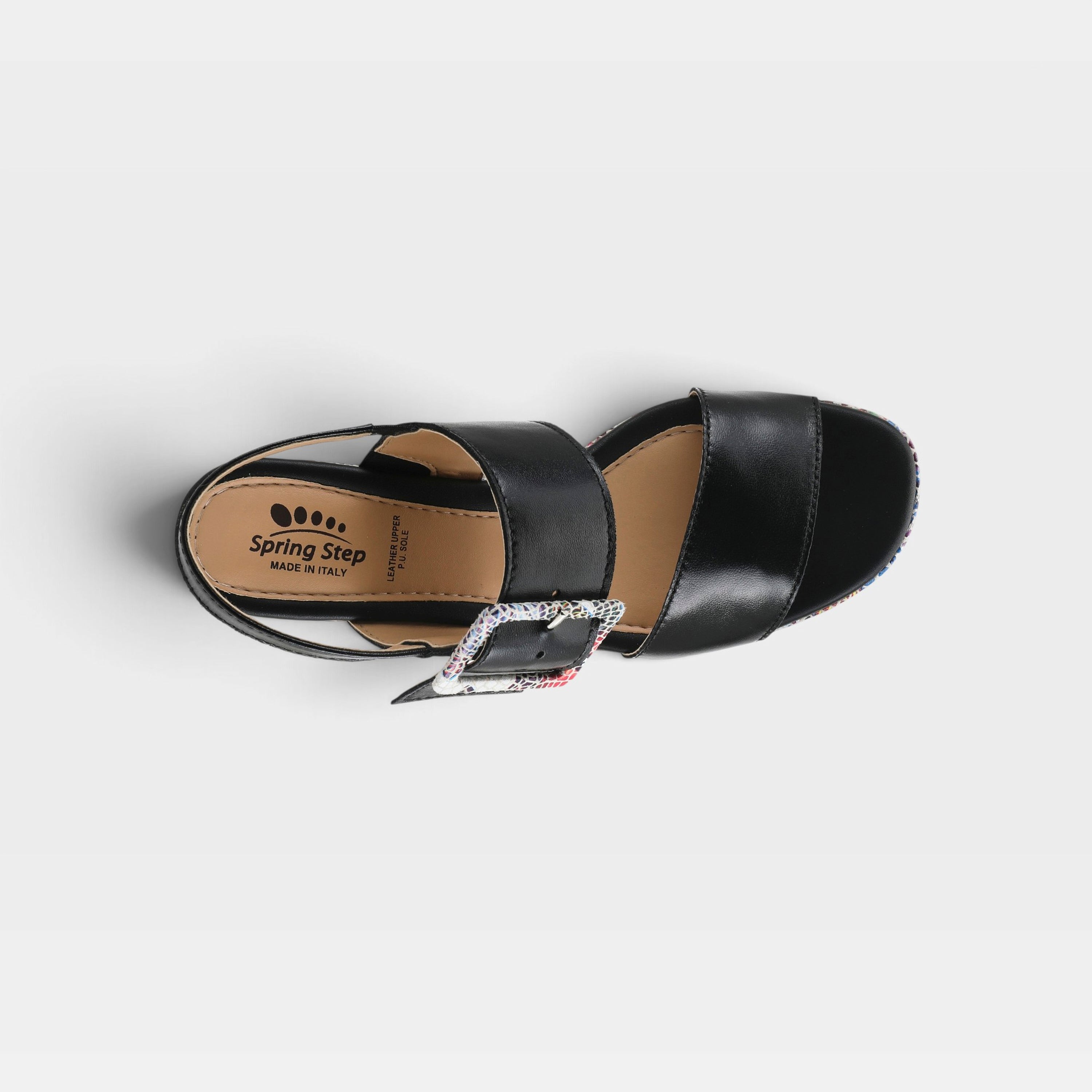 Spring Step Azucar Black Multi Sandal
