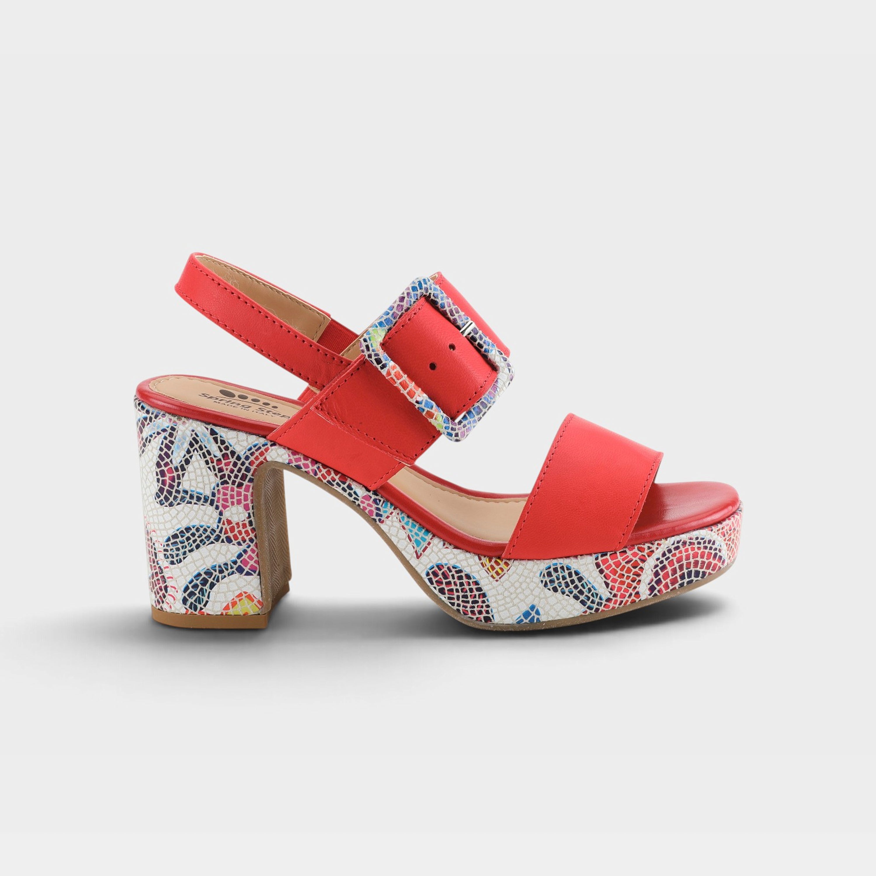 Spring Step Azucar Red Multi Sandal