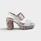 Spring Step Azucar White Multi Sandal