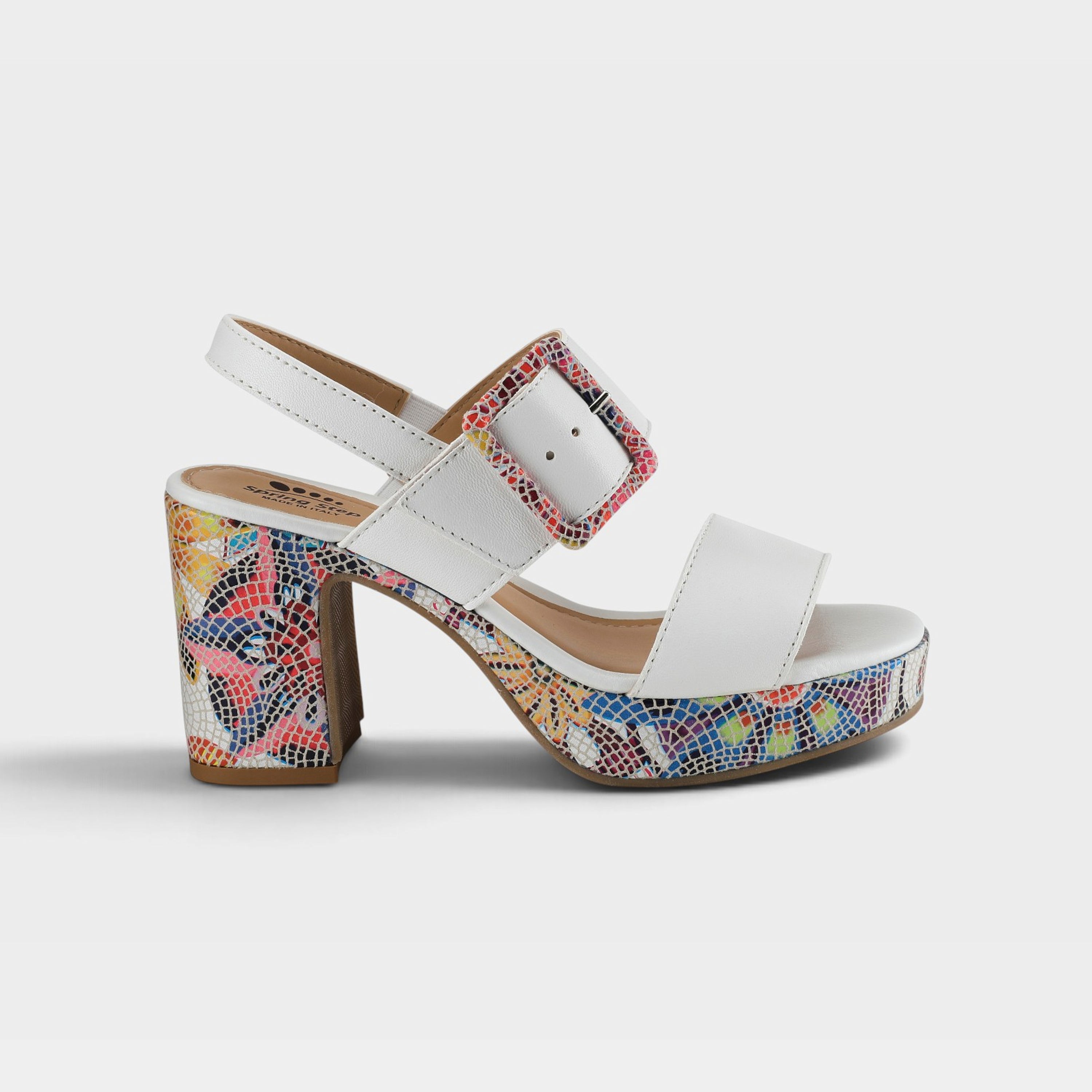Spring Step Azucar White Multi Sandal