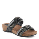 Azura Bahamian women's wedge slide sandal in black multi