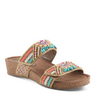 Azura Bahamian women's wedge slide sandal in black multi