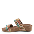 Azura Bahamian women's wedge slide sandal in turquoise multi