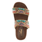 Azura Bahamian women's wedge slide sandal in turquoise multi