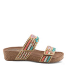 Azura Bahamian women's wedge slide sandal in turquoise multi