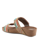 Azura Bahamian women's wedge slide sandal in turquoise multi