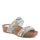 Azura Bahamian women's wedge slide sandal in turquoise multi