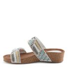 Azura Bahamian women's wedge slide sandal in turquoise multi