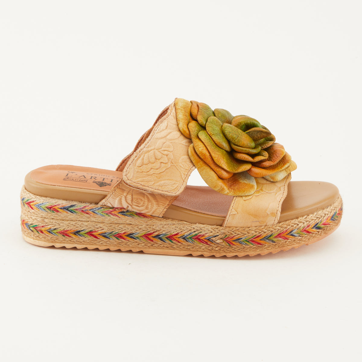 L'Artiste L'ARTISTE BALHARBOR SANDALS sandal in orange with handcrafted leather design