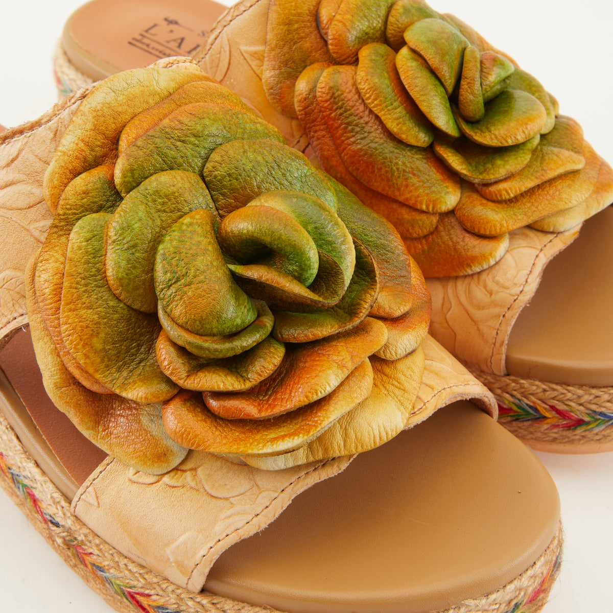 L'Artiste L'ARTISTE BALHARBOR SANDALS sandal in orange with handcrafted leather design