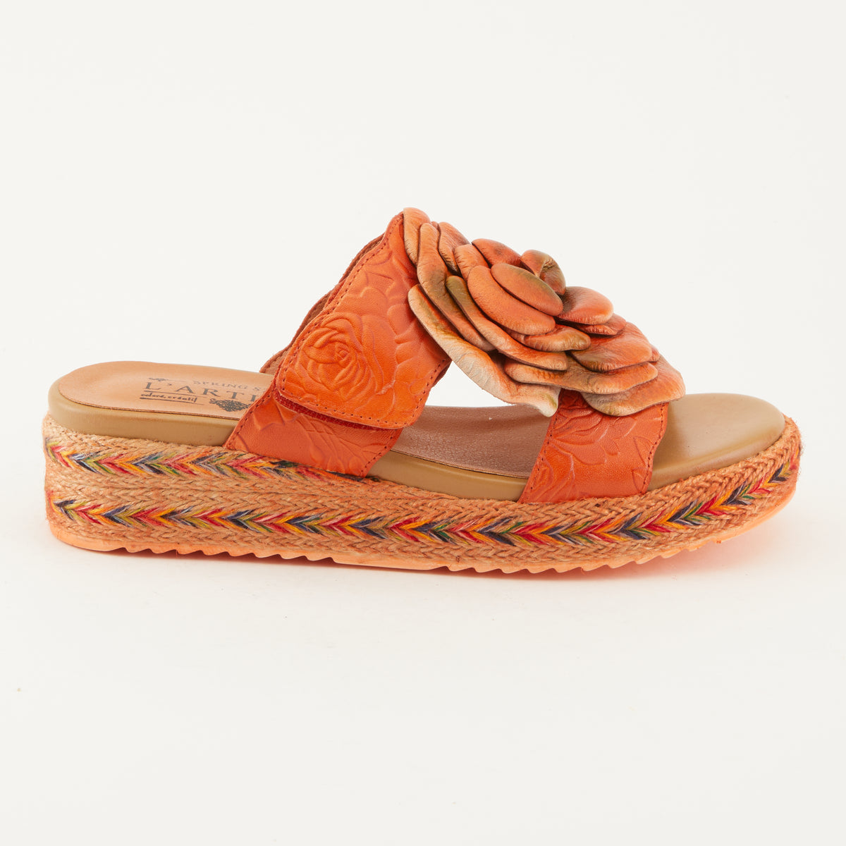 L'Artiste L'ARTISTE BALHARBOR SANDALS sandal in orange with handcrafted leather design